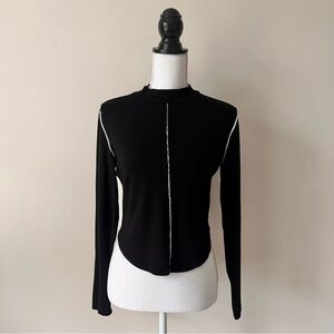 Reformation Stacey Black Knit Stretch Top